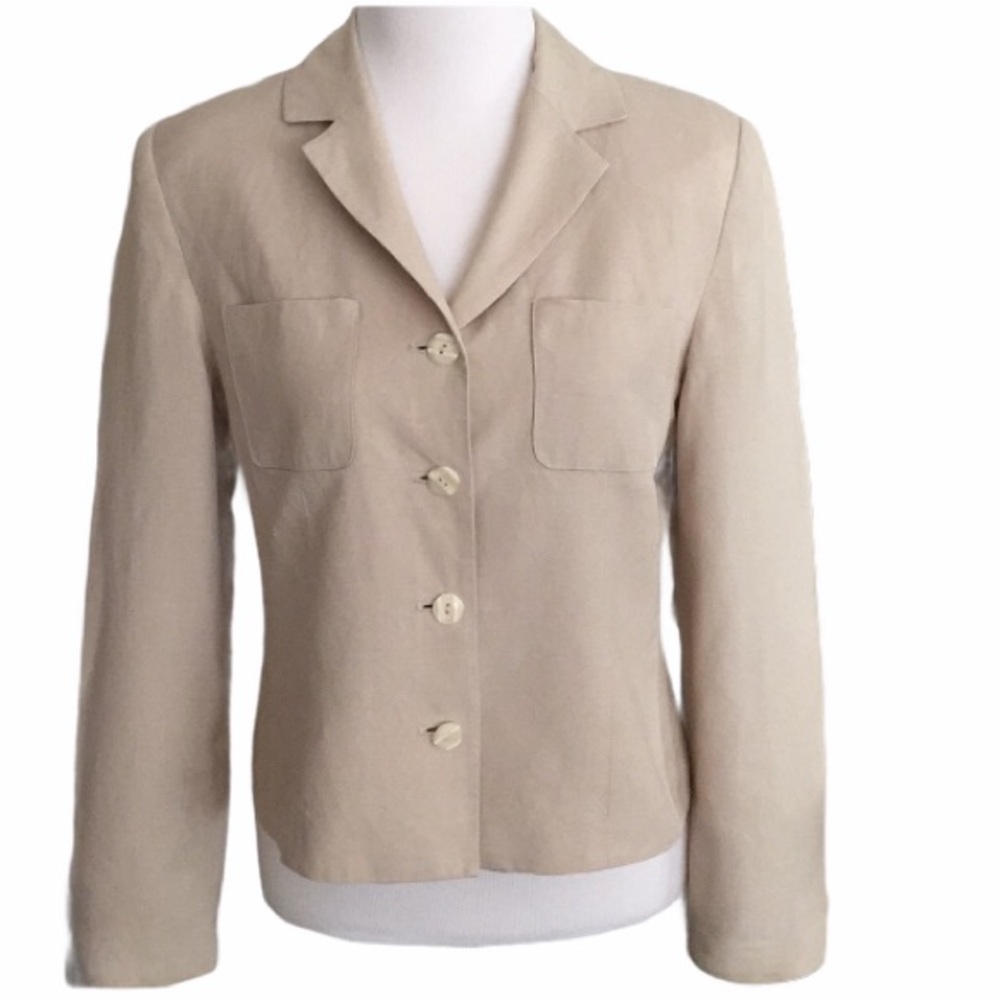 Larry Levine Sport light khaki linen blend blazer